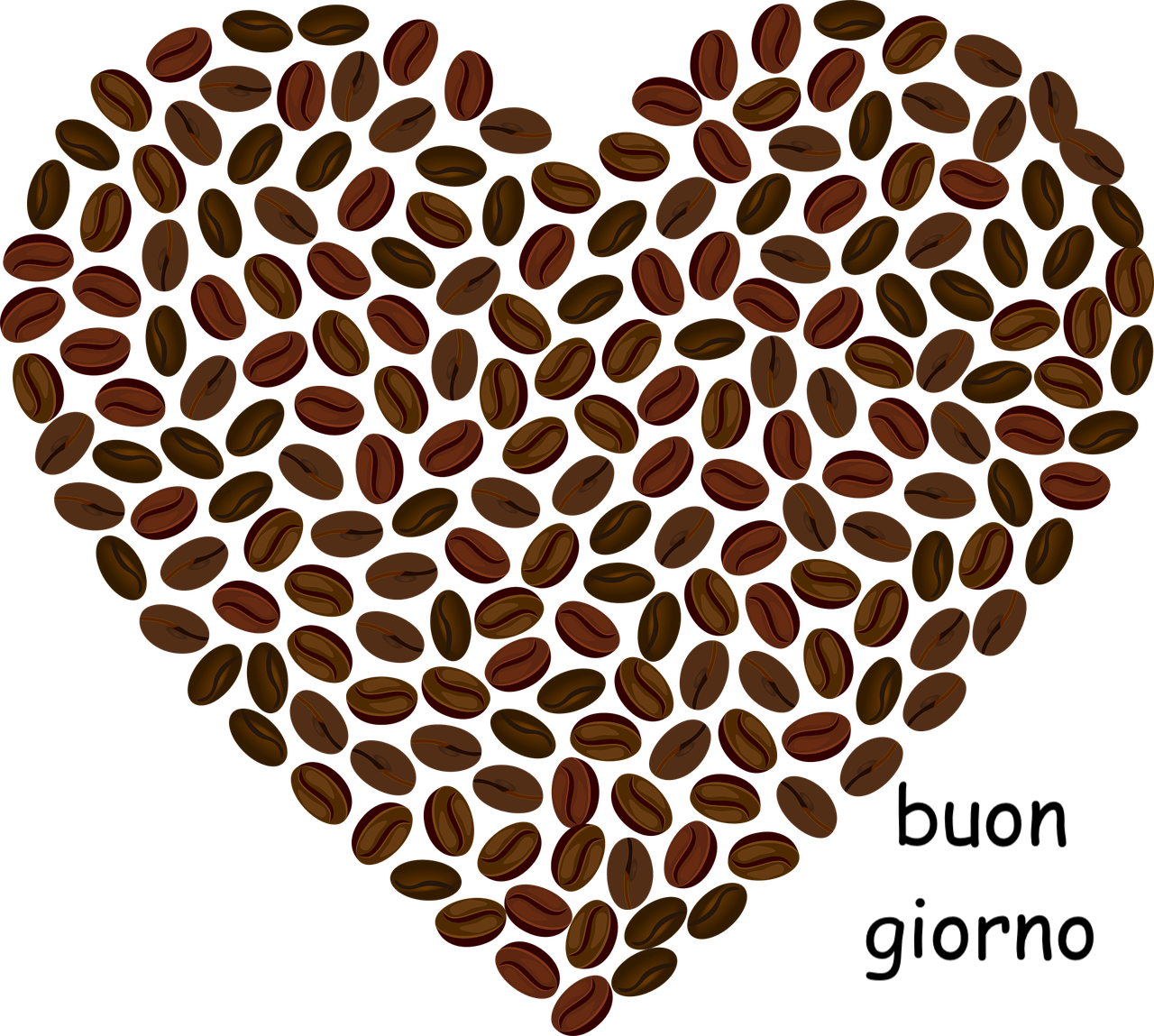 un cuore per augurare buongiorno caffè con amore